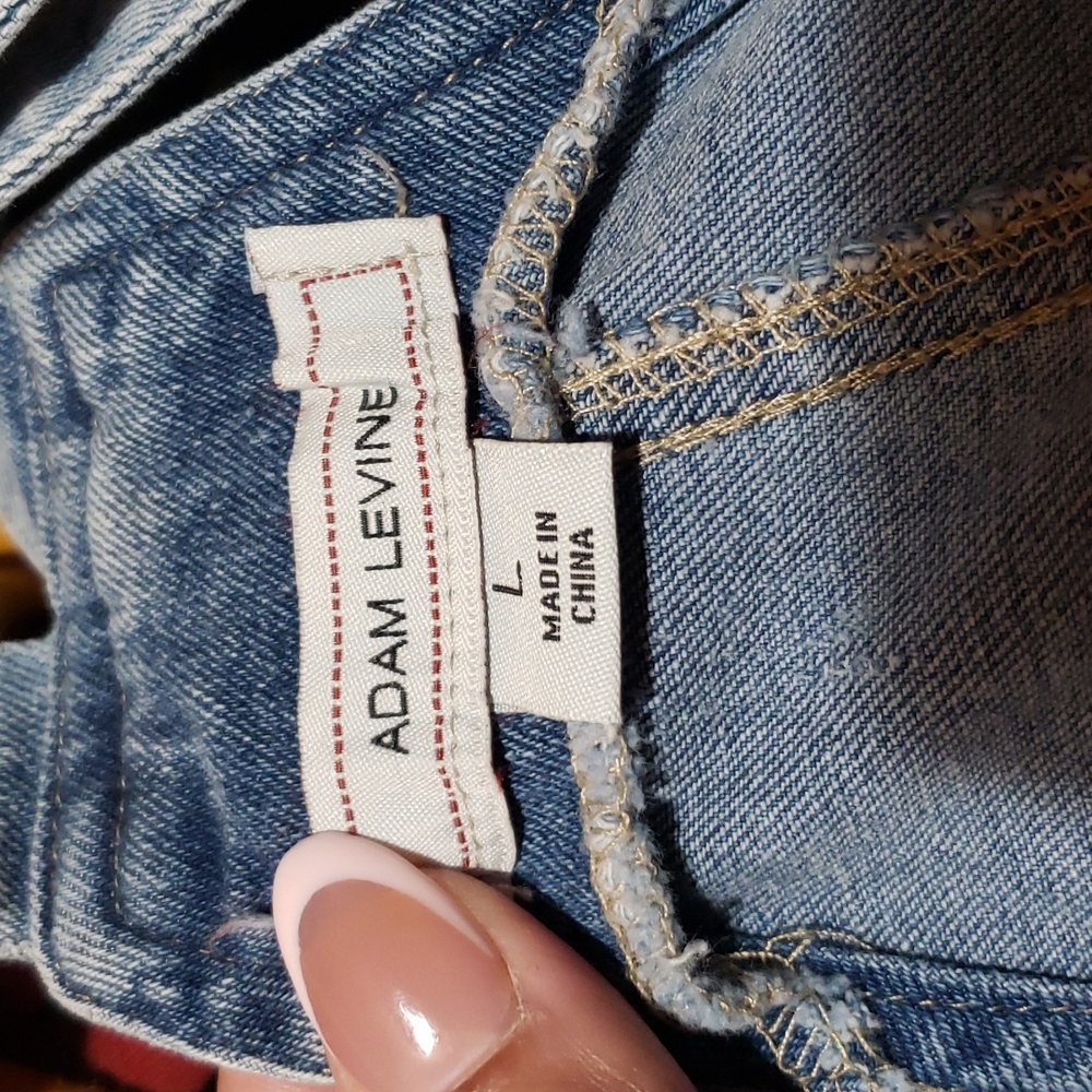 Denim blue distress ripped women overall shorts - Picture 7 of 7